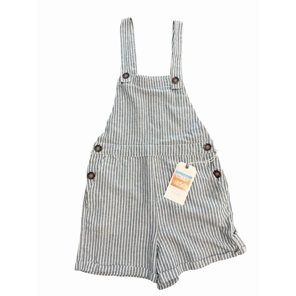 Cali 1850 Los Angeles Womens Small Shorts Jumper Linen Cotton Stripe New III13-1